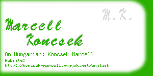 marcell koncsek business card